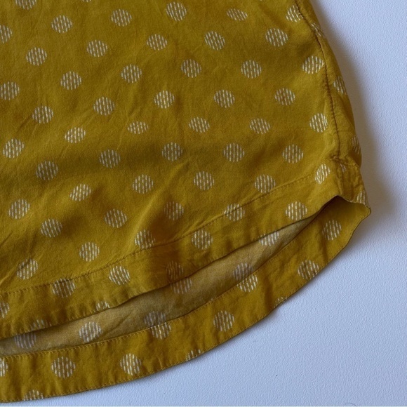 MAEVE Anthropologie Top Size 2 Mustard Yellow Polka Dot 3/4 Sleeve Blouse - Picture 9 of 16